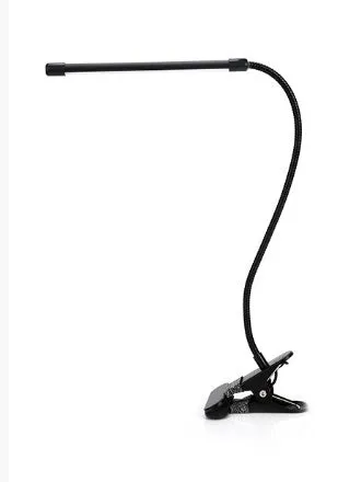 LED Beauty Nail Tattoo Clip Light in black with USB cable, showing three-colour warm white light setting
