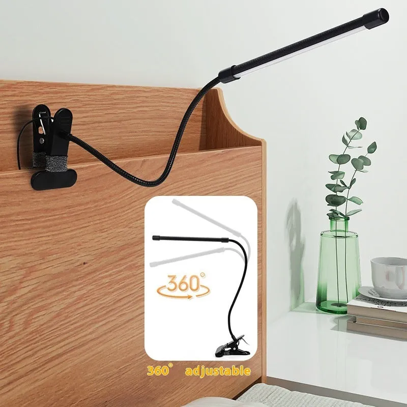 LED Beauty Nail Tattoo Clip Light in black with USB cable, showing three-colour warm white light setting