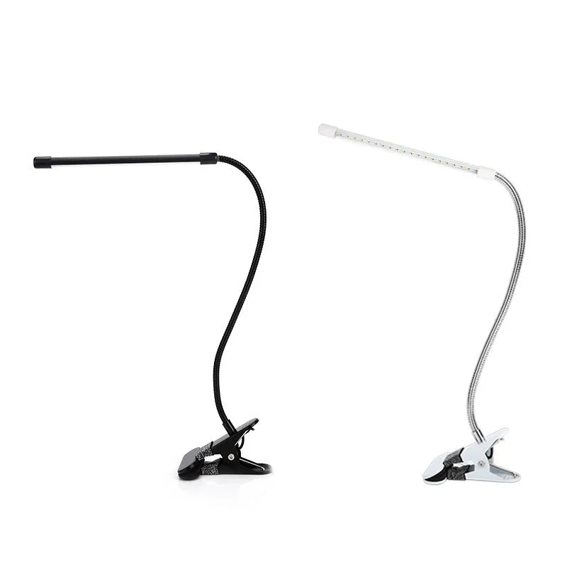 LED Beauty Nail Tattoo Clip Light in black with USB cable, showing three-colour warm white light setting