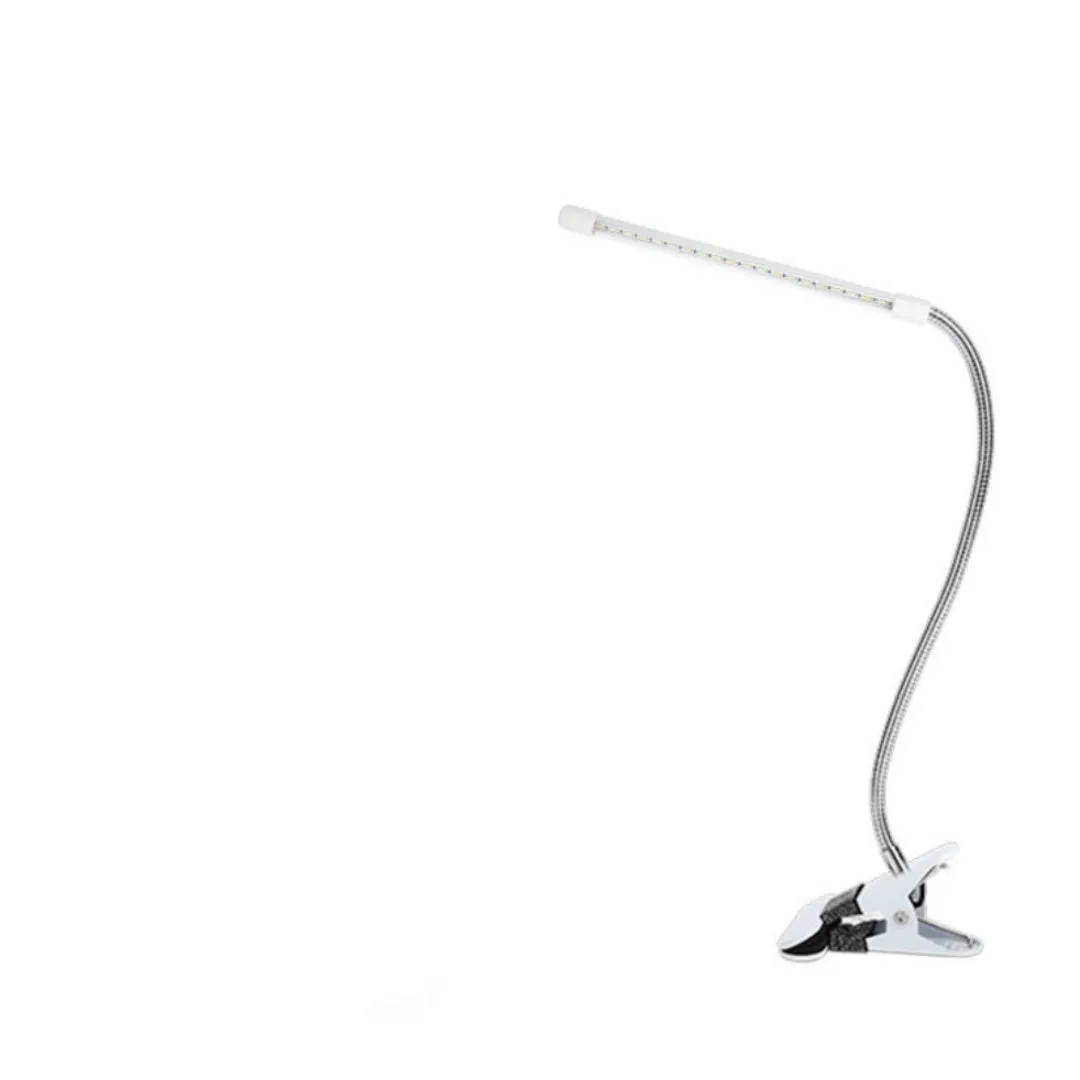 LED Beauty Nail Tattoo Clip Light in black with USB cable, showing three-colour warm white light setting