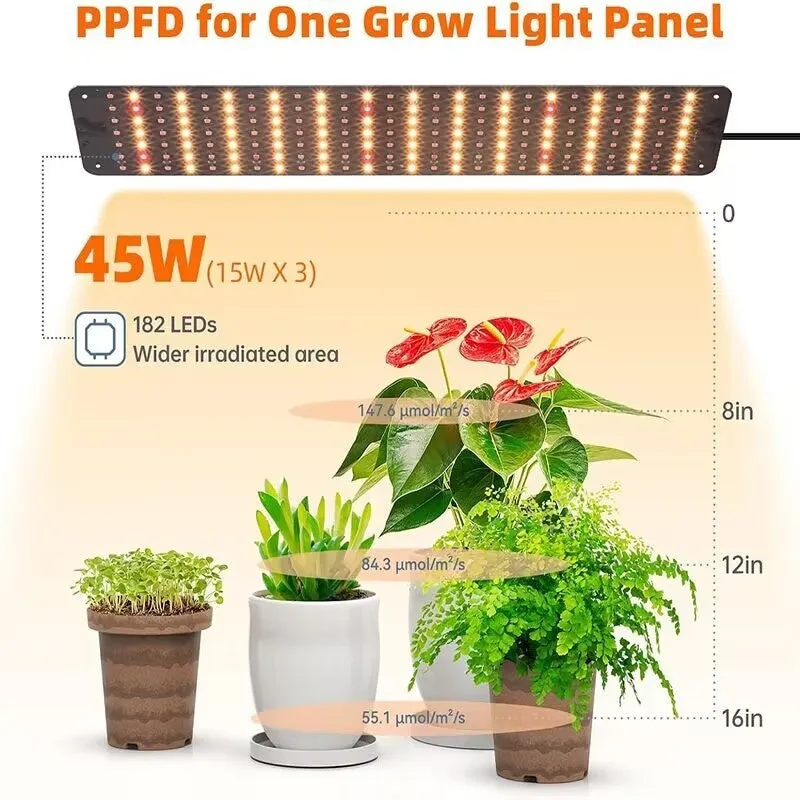 LED full spectrum plant growth lamp with 546 LED beads, aluminium shell, 40W, warm pink light, timers and dimmers