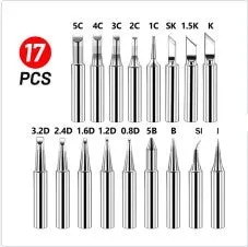43mm soldering iron tip set with multiple shapes for welding and assembly work