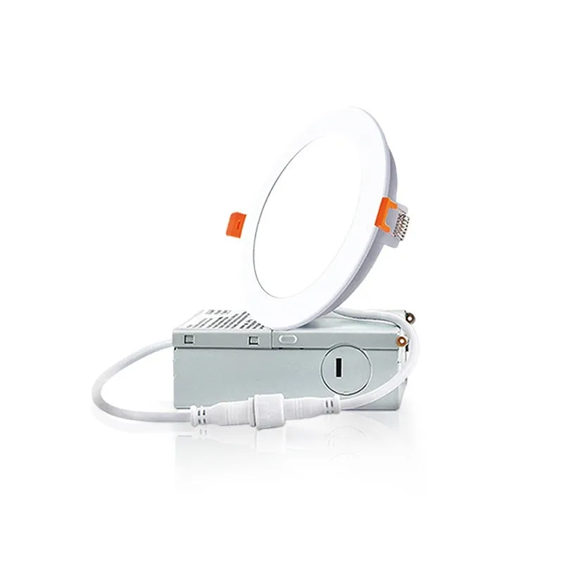 Round aluminium panel light with dimmable 3CCT 5CCT colour modes for ceiling installation