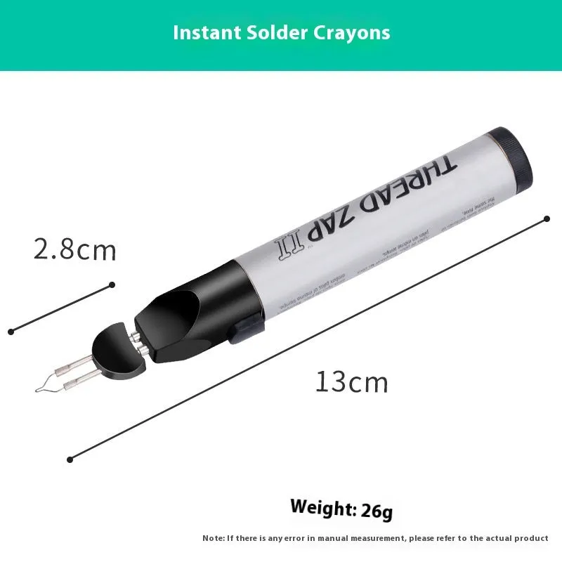 Handheld battery-powered instant welding crayon with plastic tungsten wire for leather and wax repair