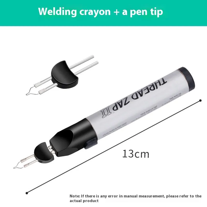 Handheld battery-powered instant welding crayon with plastic tungsten wire for leather and wax repair