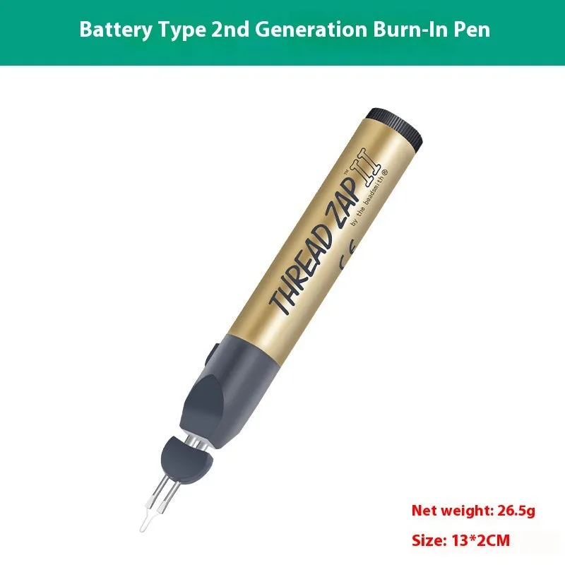 Handheld battery-powered instant welding crayon with plastic tungsten wire for leather and wax repair