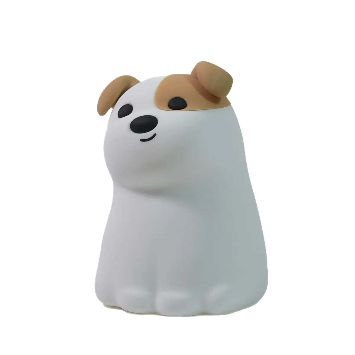 Silicone puppy dog night light with cartoon face, soft illumination, and Type-C charging port