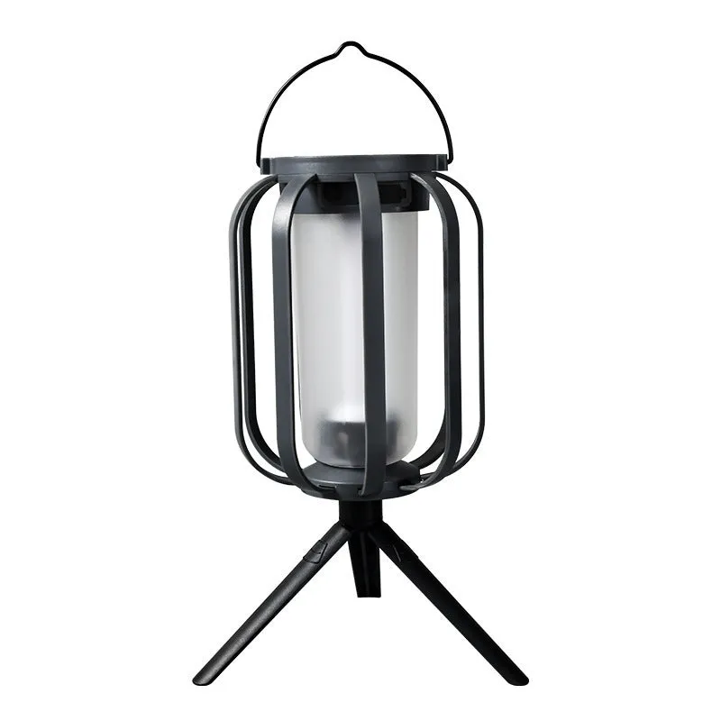 Solar powered LED camping tent light with aluminium alloy and ABS housing, 500 lumens, fluorescent fixture colour