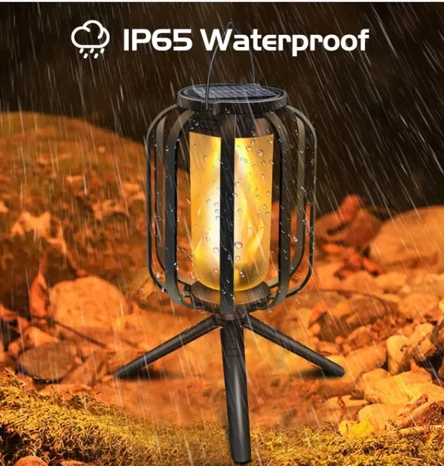 Solar powered LED camping tent light with aluminium alloy and ABS housing, 500 lumens, fluorescent fixture colour