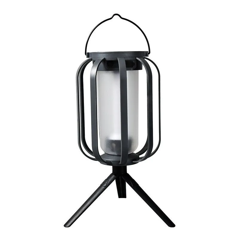 Solar powered LED camping tent light with aluminium alloy and ABS housing, 500 lumens, fluorescent fixture colour