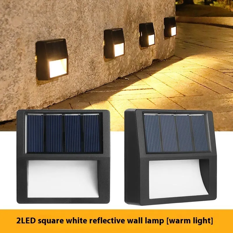 Plastic solar outdoor yard lamp with abstract design, 80 x 80 cm, rainproof LED garden light in warm white finish