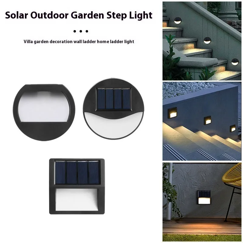 Plastic solar outdoor yard lamp with abstract design, 80 x 80 cm, rainproof LED garden light in warm white finish