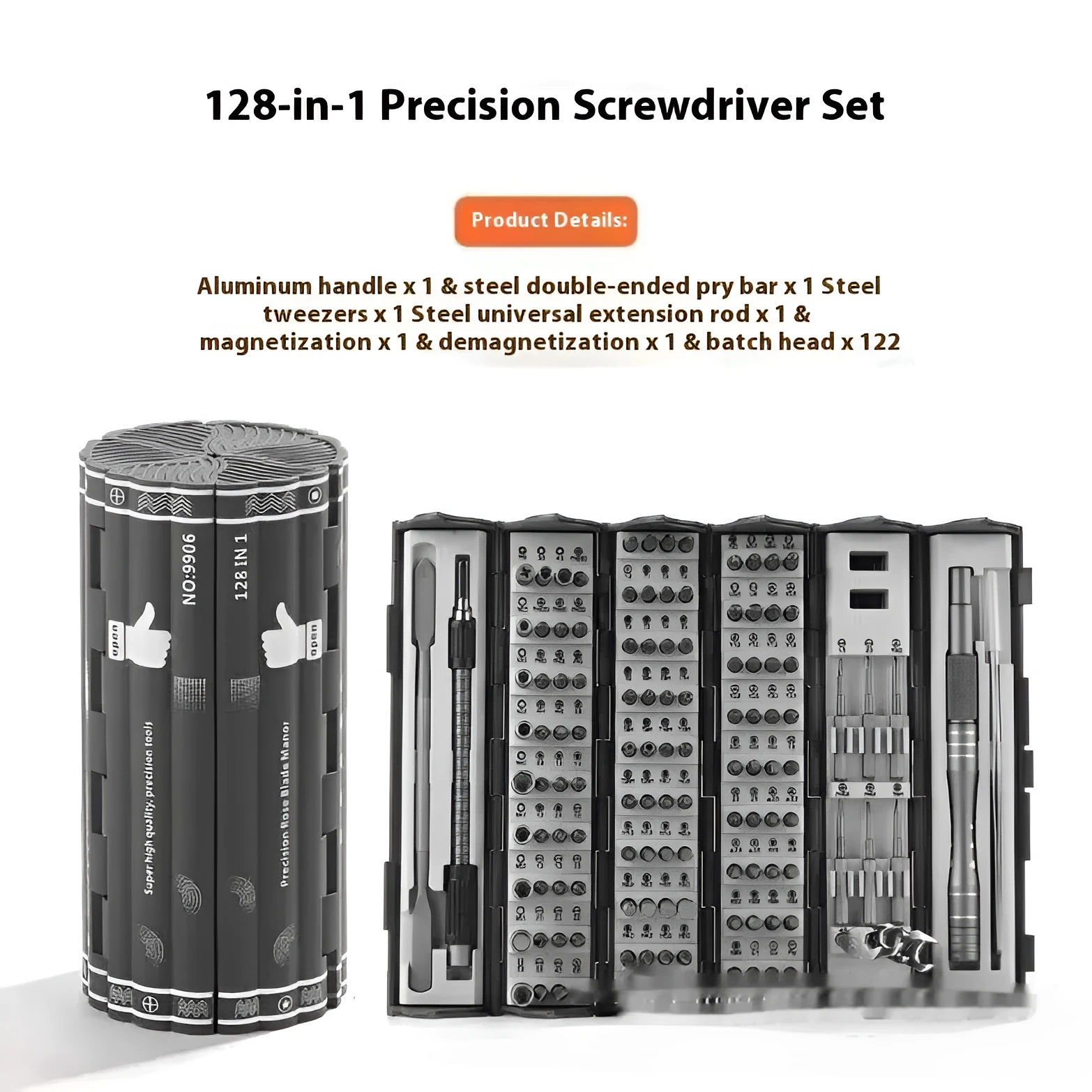 Screwdriver set with chrome molybdenum steel cutter head and aluminium alloy handle