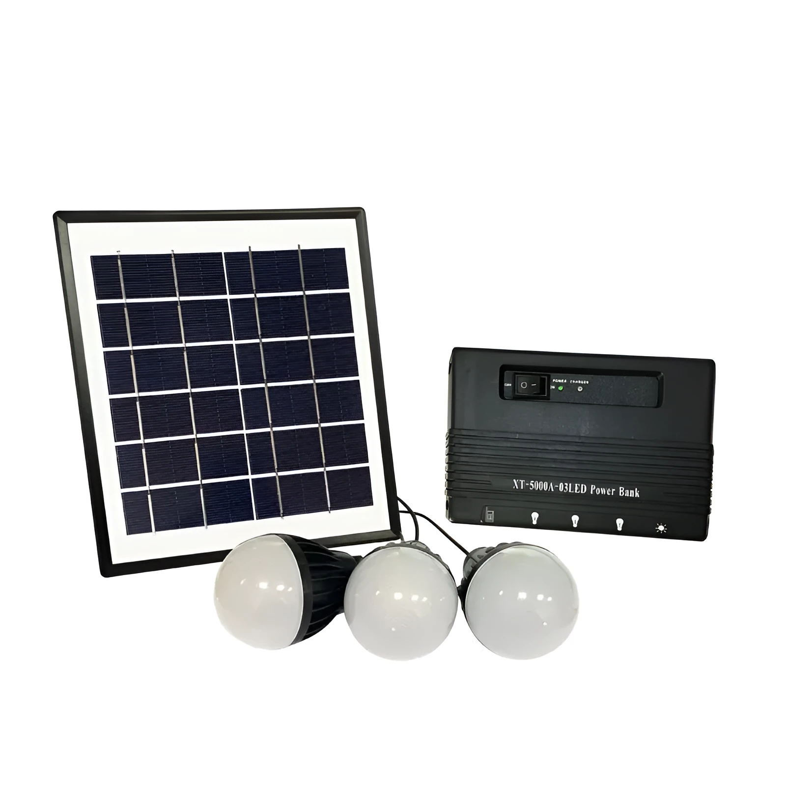 XT-5000A solar LED light with 4Wp photovoltaic panel and 3Ah battery for outdoor use