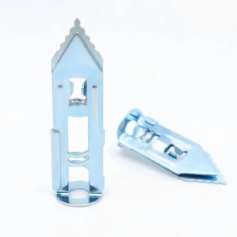 Pack of lengthened gecko expansion screws in 65 manganese steel with 12mm casing diameter and colour zinc finish
