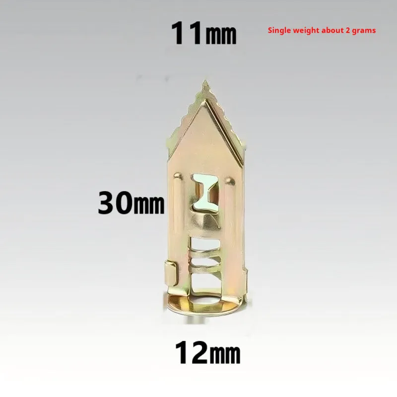 Pack of lengthened gecko expansion screws in 65 manganese steel with 12mm casing diameter and colour zinc finish