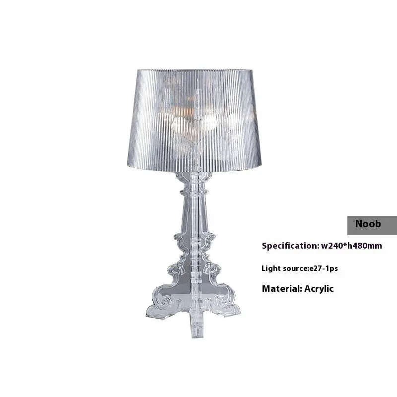 Nordic acrylic desk lamp 240 x 480mm in small black finish on a bedside table