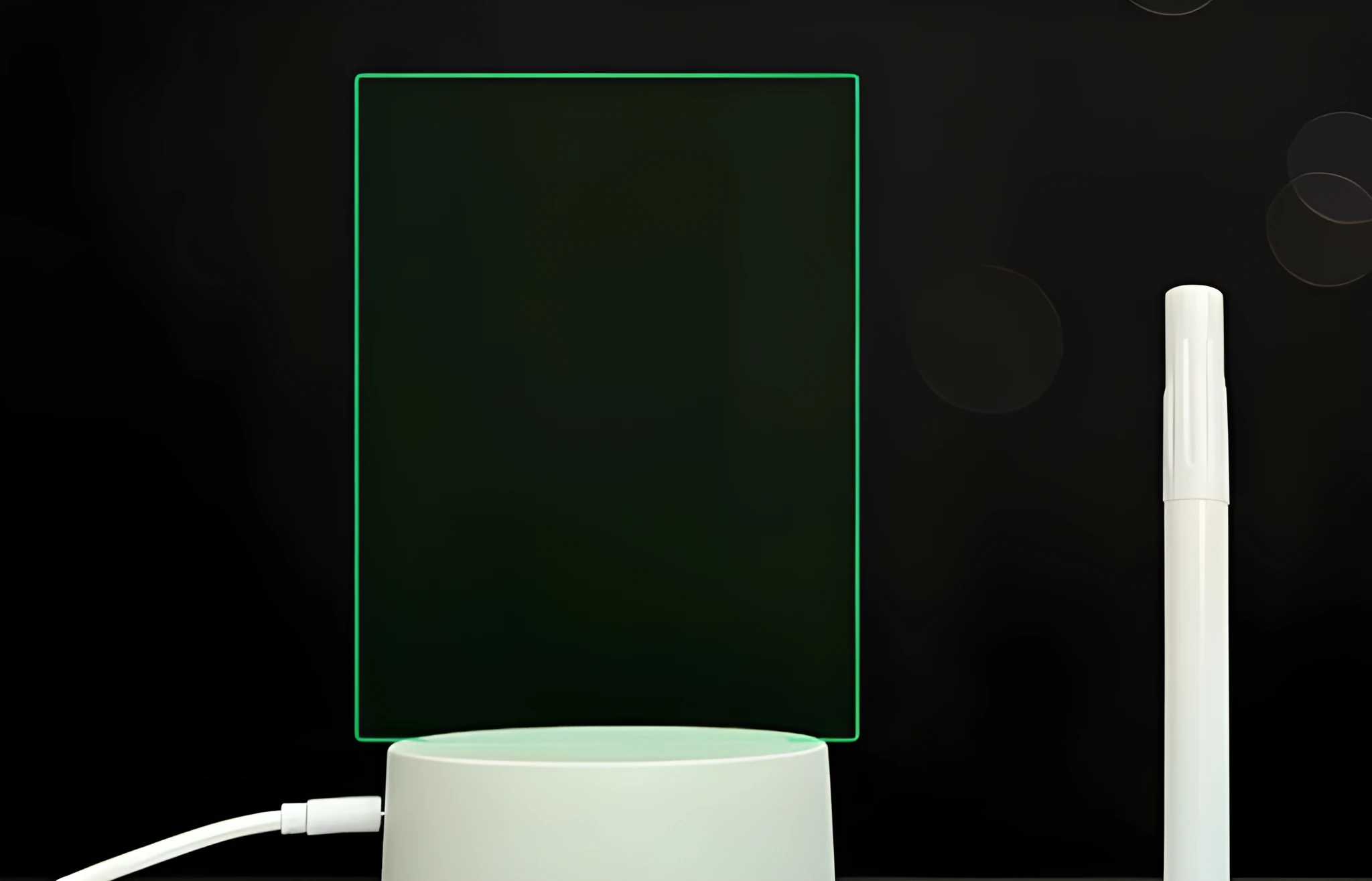 3D acrylic message board light with LED illumination and writing surface