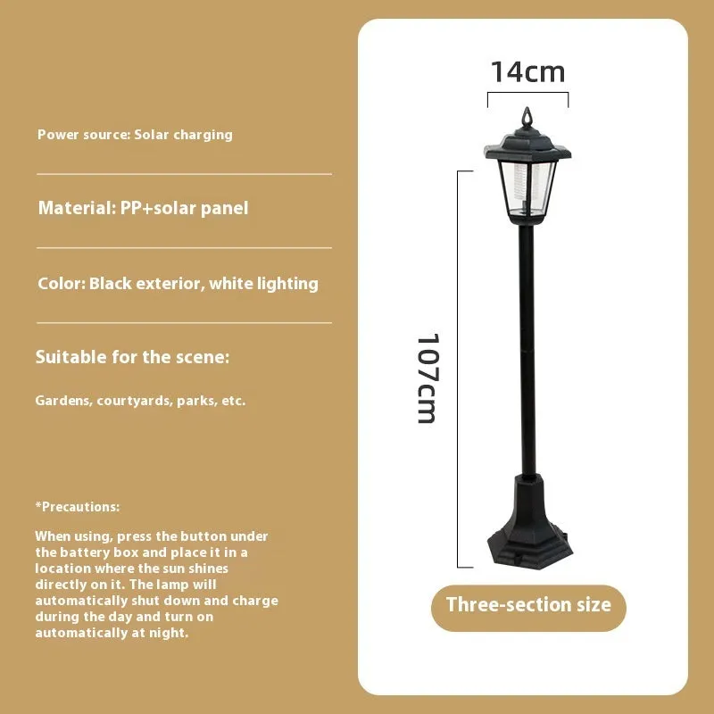 Solar garden lamp hexagonal plastic outdoor lawn lamp landscape lighting 82CM