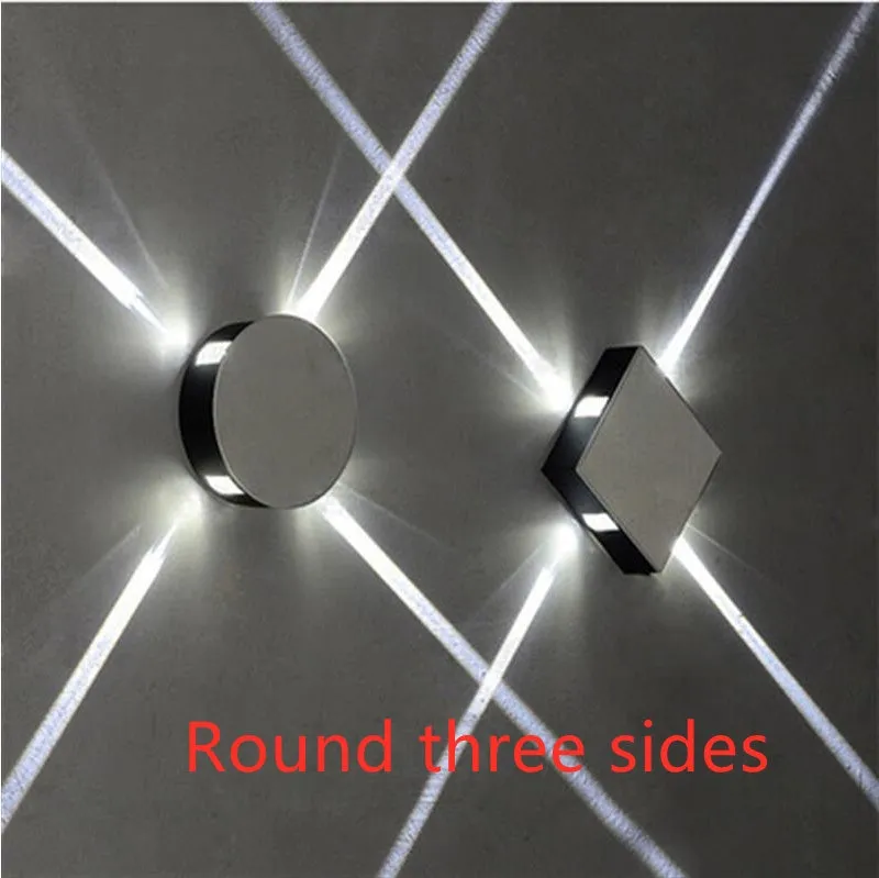 Modern square and round aluminium LED wall light in warm white or white light colour