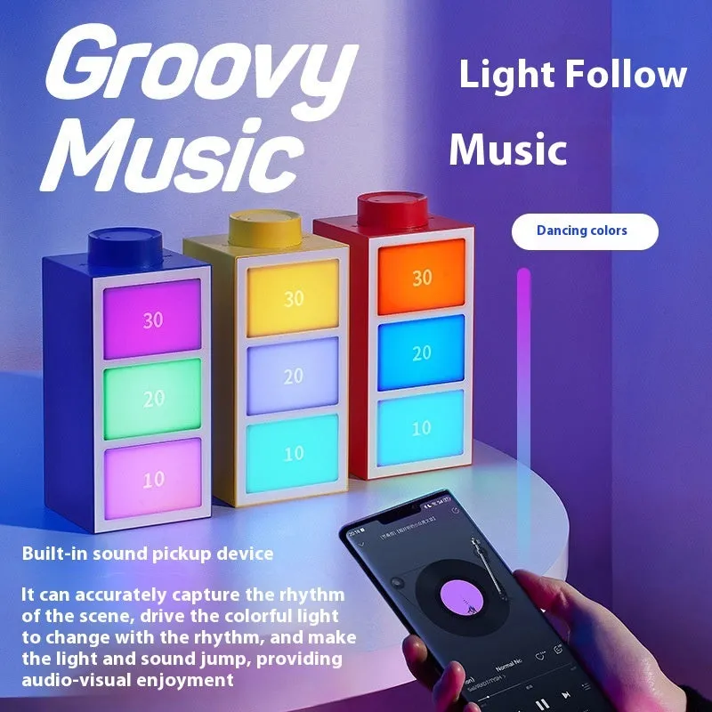 Beating Music Desktop Night Light in Blue showing music visualiser effect with 1200mAh battery