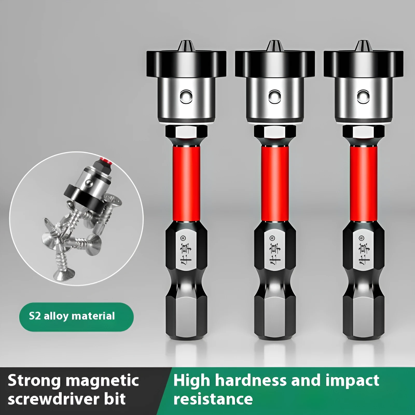 50mm S2 steel strong magnetic positioning bit for electric screwdrivers with high concentricity