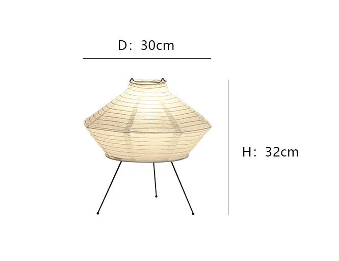 Japanese-style simple rice paper vertical table lamp bedside use 30cm diameter 32cm height