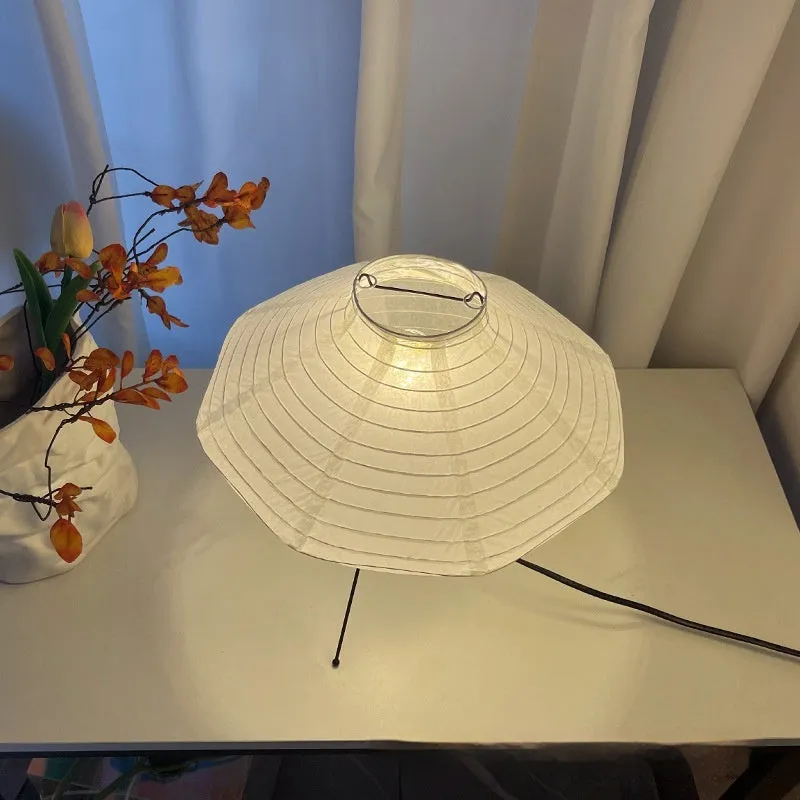 Japanese-style simple rice paper vertical table lamp bedside use 30cm diameter 32cm height