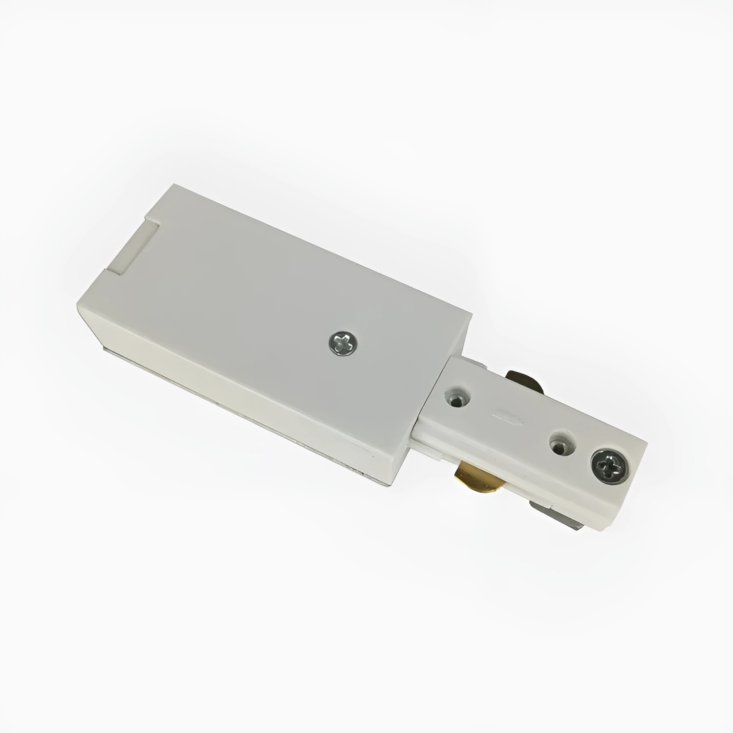 Three-wire LED track spotlight in black finish, 180x180mm, with PC and copper construction on a ceiling track