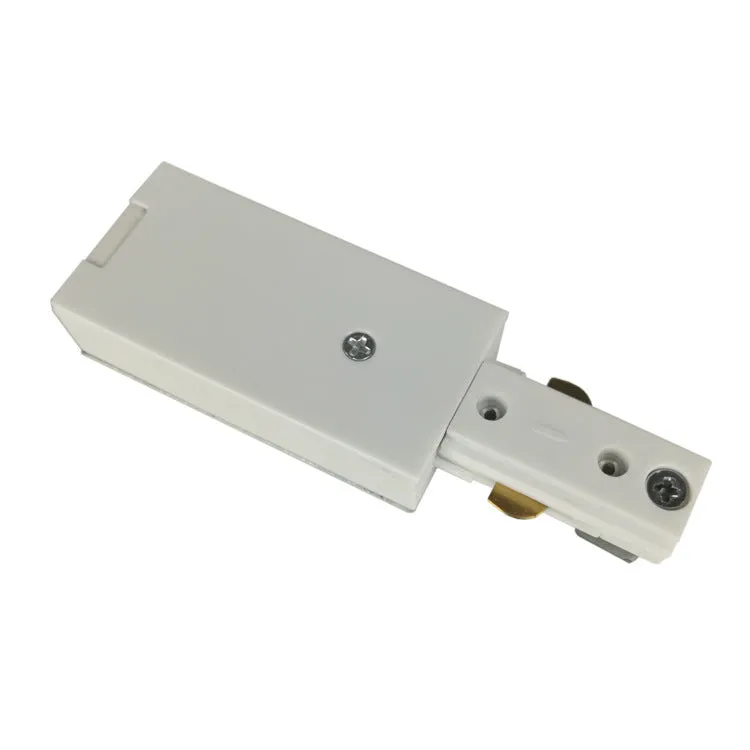 Three-wire LED track spotlight in black finish, 180x180mm, with PC and copper construction on a ceiling track