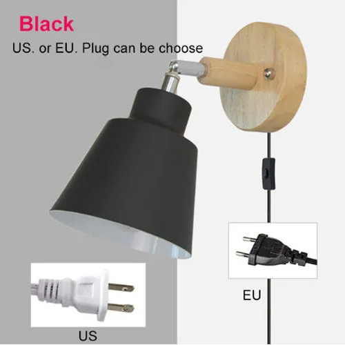 Modern minimalist log bedside lamp in black with 5W warm light globe on bedside table