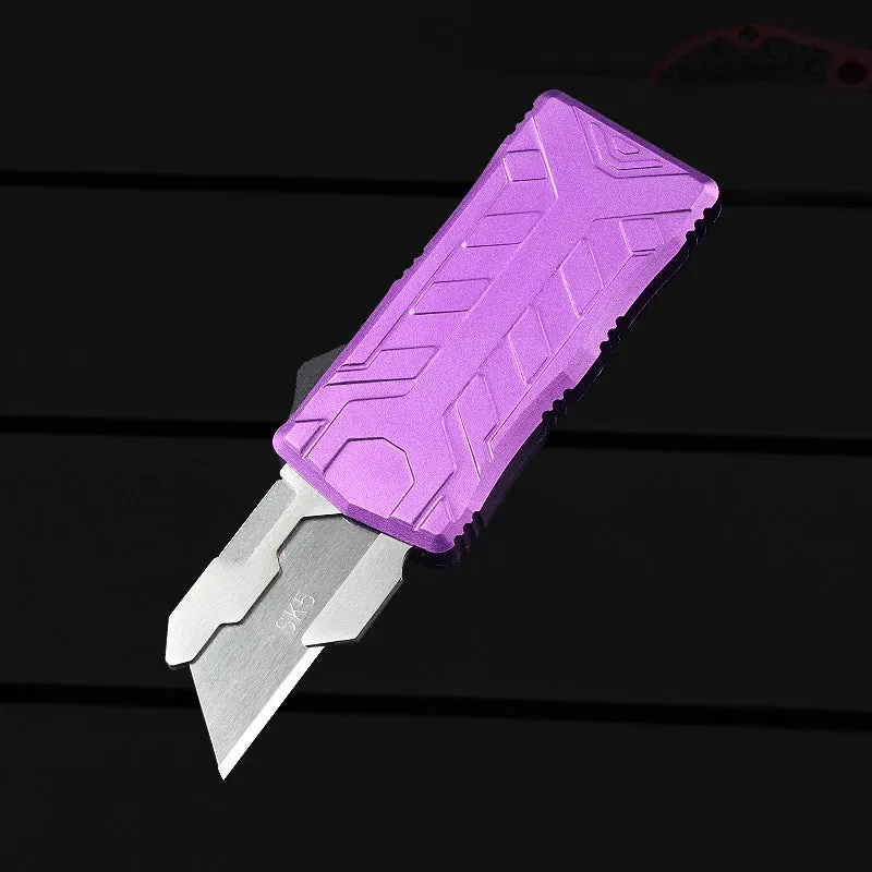 Alloy Outdoor A folding knife with SK5 alloy blade, 135mm full length, shown in a colour variant with removable blade