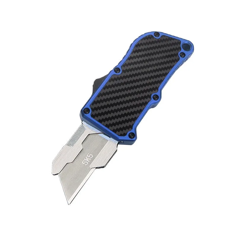 Alloy Outdoor A folding knife with SK5 alloy blade, 135mm full length, shown in a colour variant with removable blade