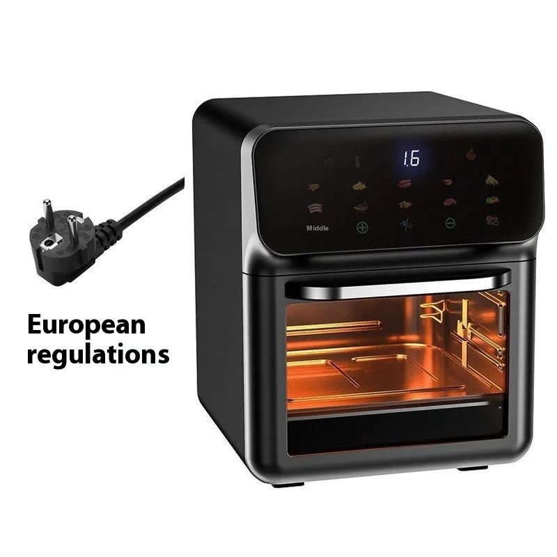 Household multi-function double pot air fryer 8L stainless steel with touch screen and dual baskets