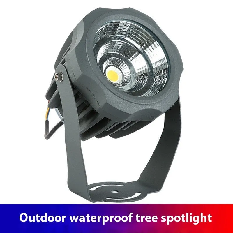 Outdoor waterproof LED spotlight with aluminium shell and colour-changing light for tree illumination