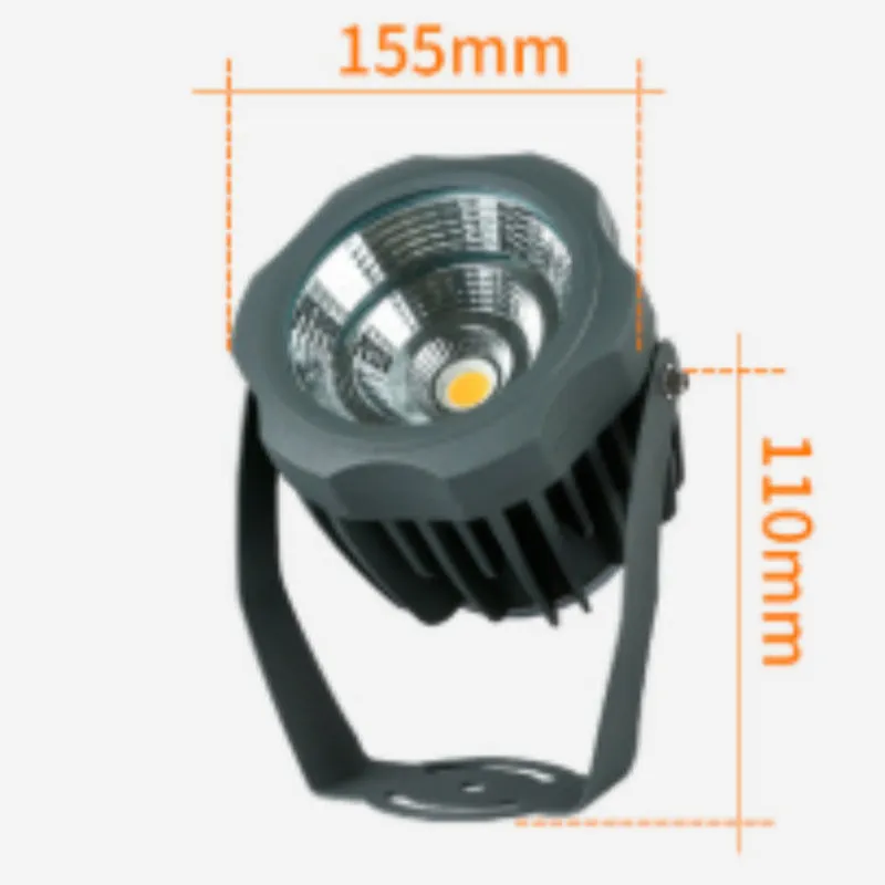 Outdoor waterproof LED spotlight with aluminium shell and colour-changing light for tree illumination