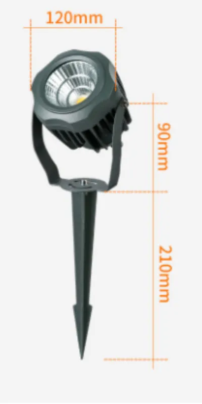 Outdoor waterproof LED spotlight with aluminium shell and colour-changing light for tree illumination