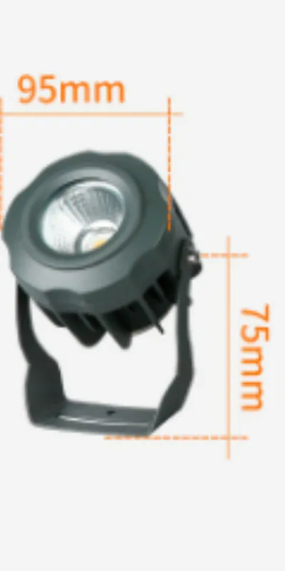Outdoor waterproof LED spotlight with aluminium shell and colour-changing light for tree illumination