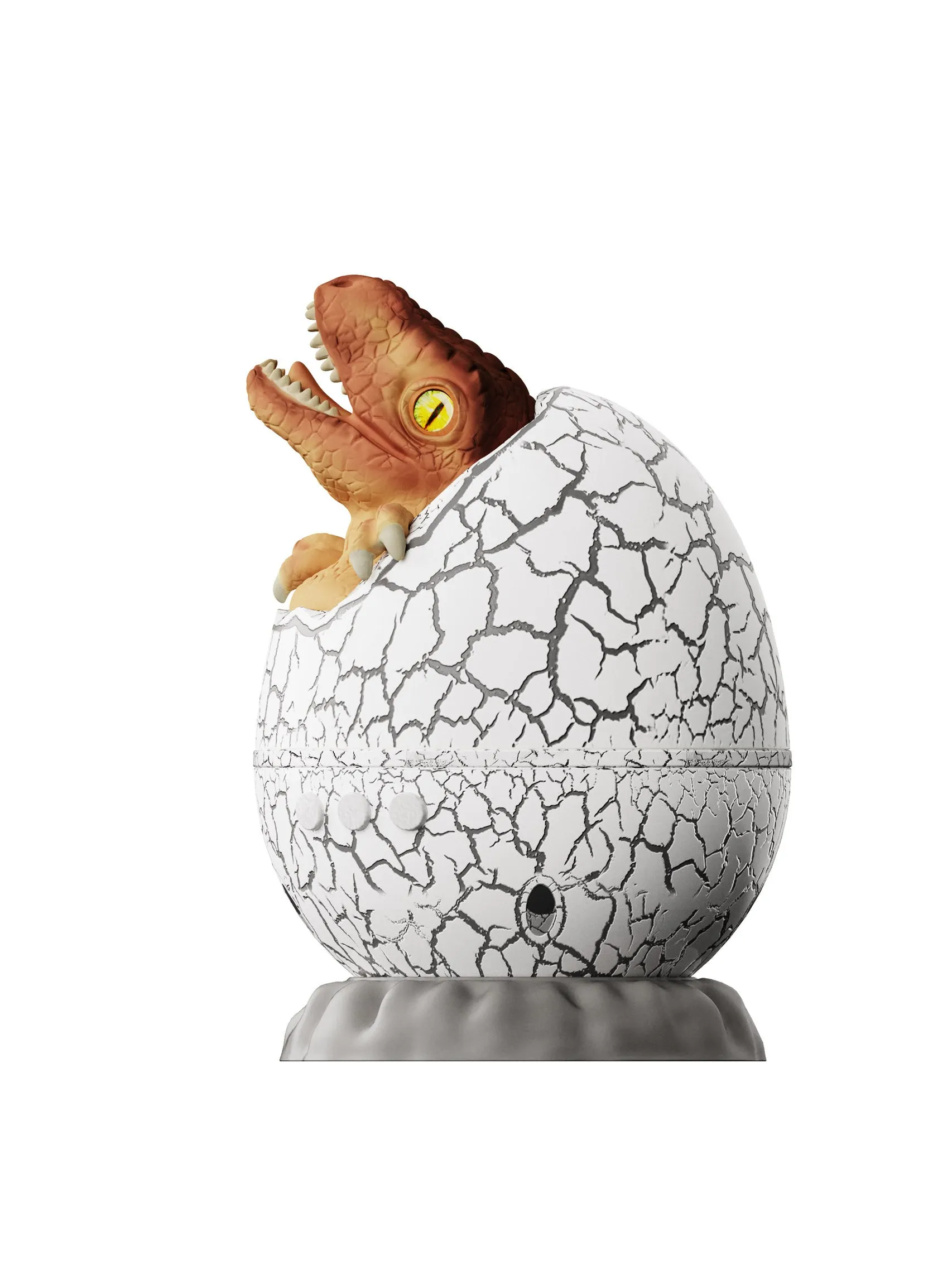 Brown cracked translucent dinosaur egg starry sky projection light with adjustable angle and night light