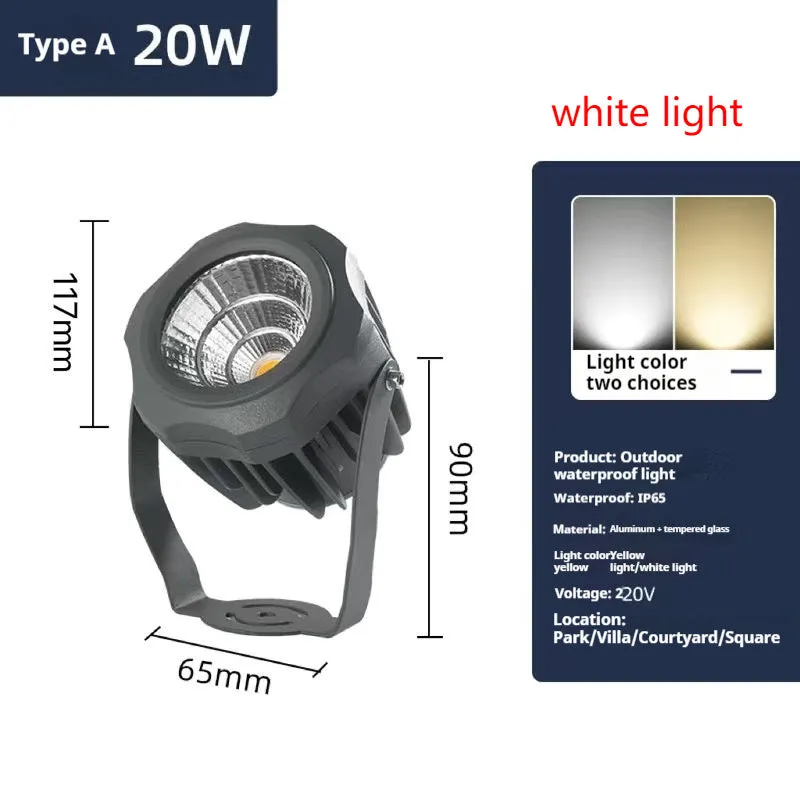 LED plug-in garden tree landscape spotlight IP65 waterproof outdoor lawn lamp warm white light