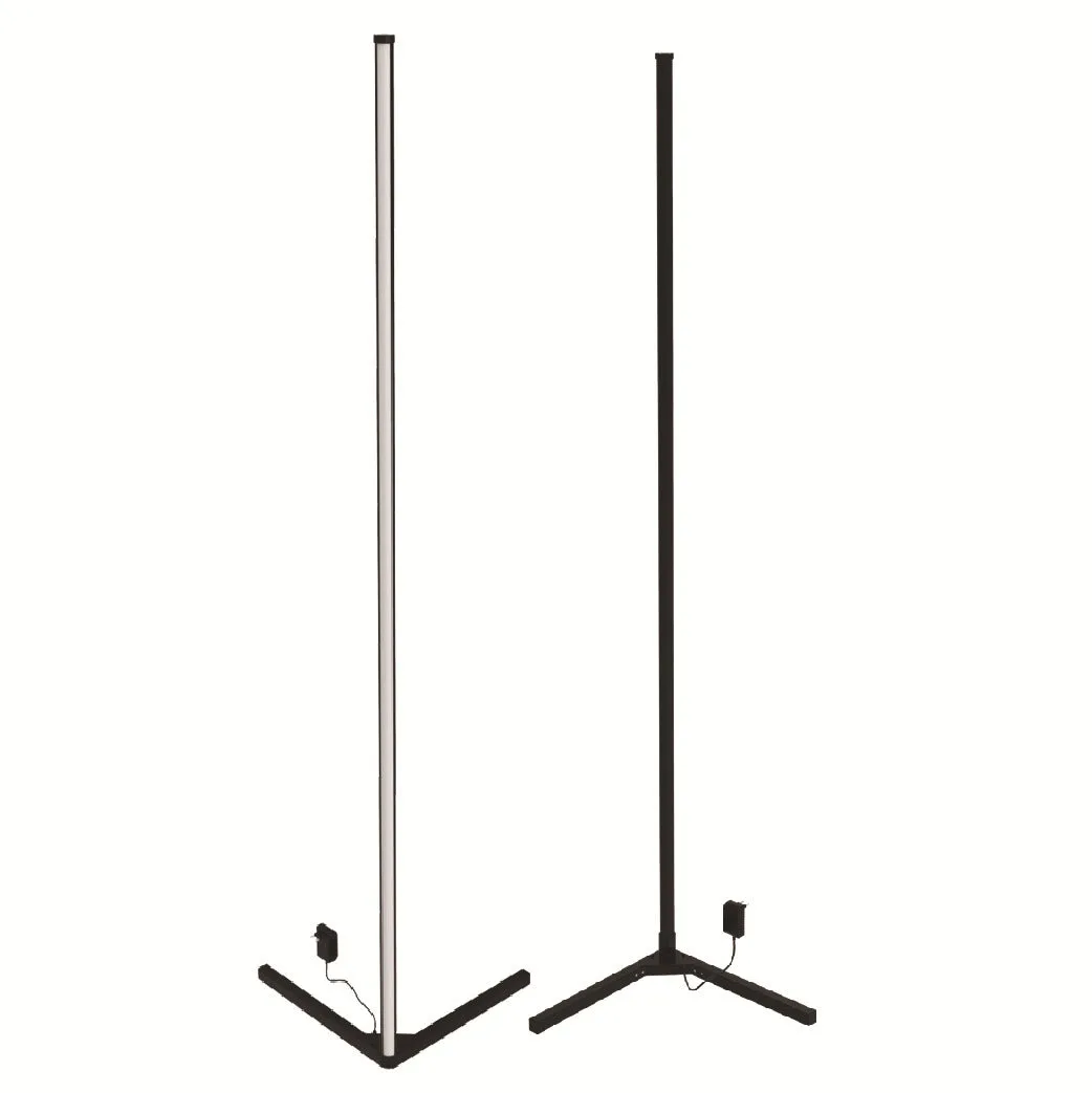 Black Symphony RGB floor lamp with aluminium body and silicone shade