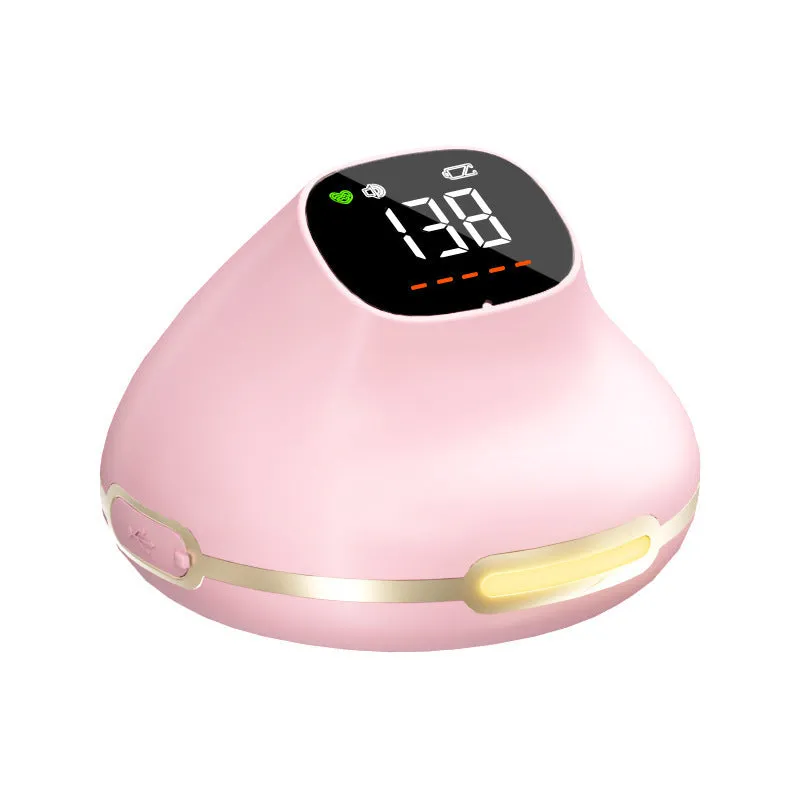 Pink one-piece portable foetus ECG monitor with USB charging cable for home maternity use