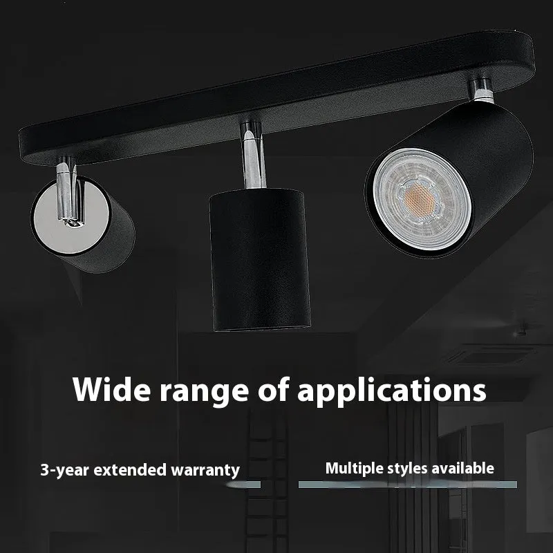 Ceiling anti-glare lamp with aluminium shell in white finish, three-head configuration, modern style