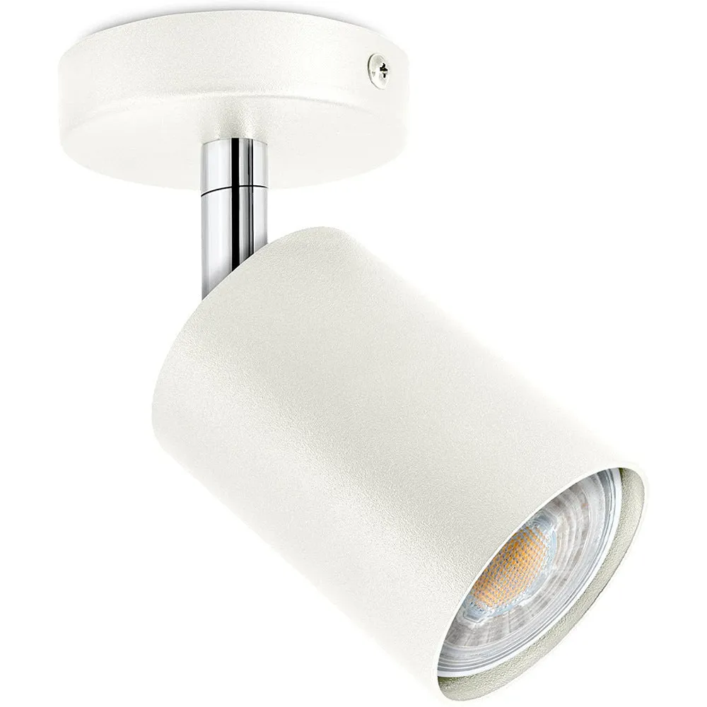 Ceiling anti-glare lamp with aluminium shell in white finish, three-head configuration, modern style