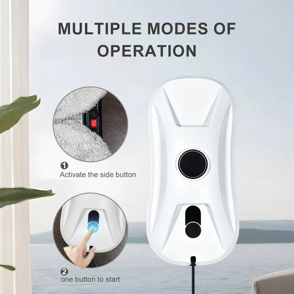 White two-way water spray glass cleaner on a table, compact and portable with a simple design.