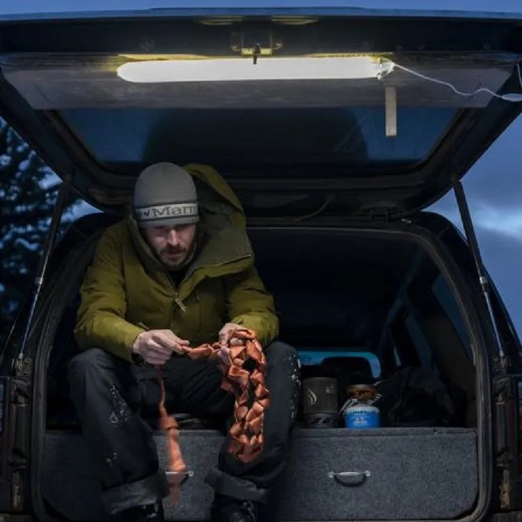 Portable inflatable folding camping lamp with USB power, 70-95 LEDs, 1600-2200 lumens, PVC, Army Green or Blue, 65cm or 85cm