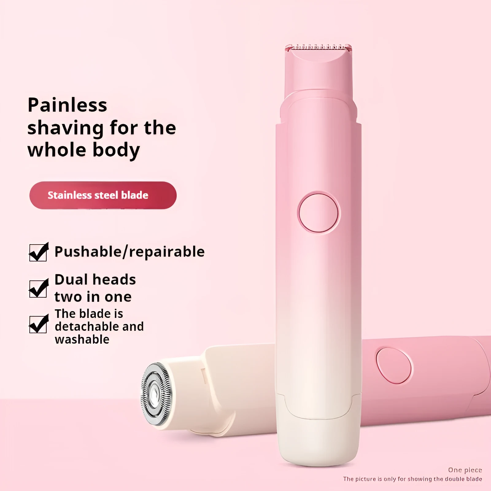 Apricot unisex electric hair trimmer with dual head for wet dry shaving of armpits and private areas