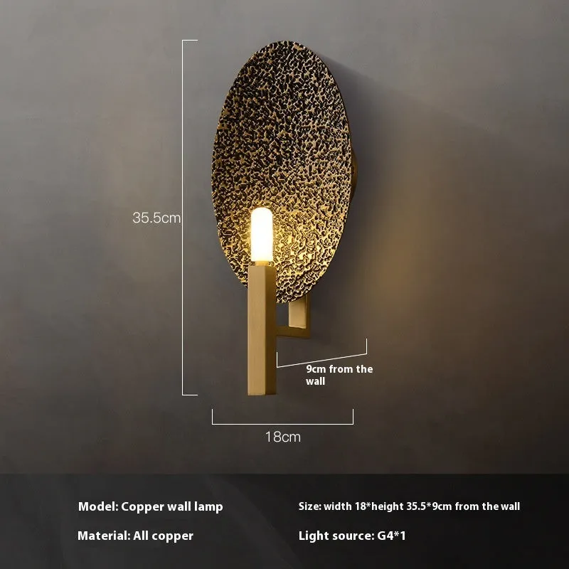 Creative art copper decorative wall lamp with warm light, post-modern style for indoor use