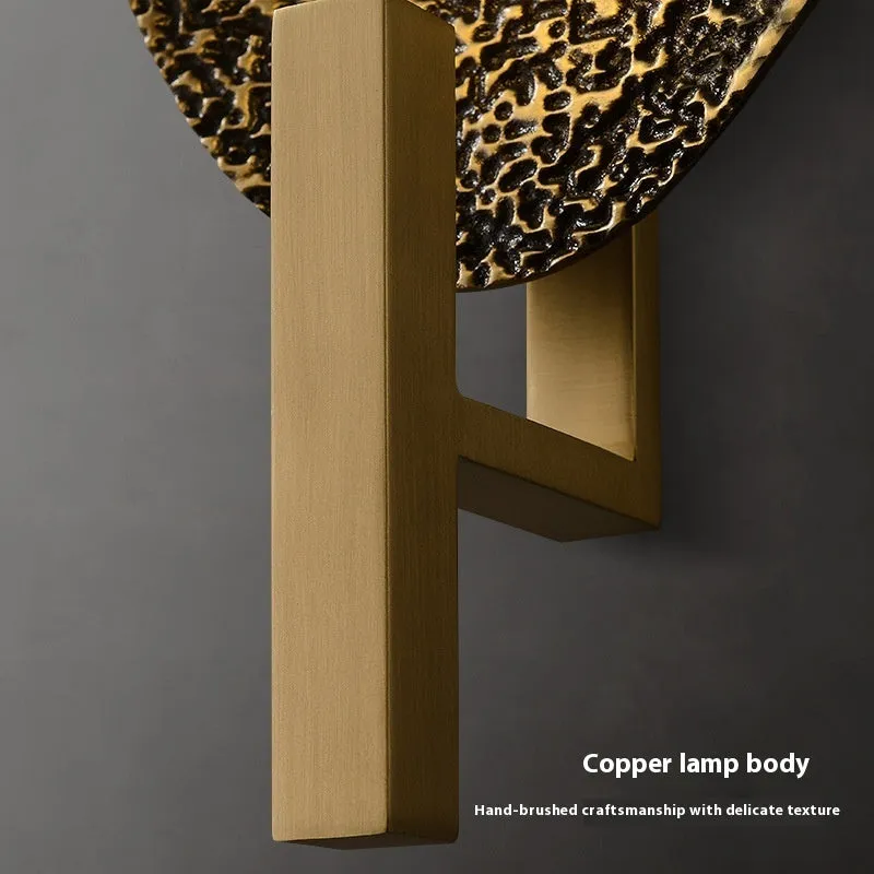Creative art copper decorative wall lamp with warm light, post-modern style for indoor use