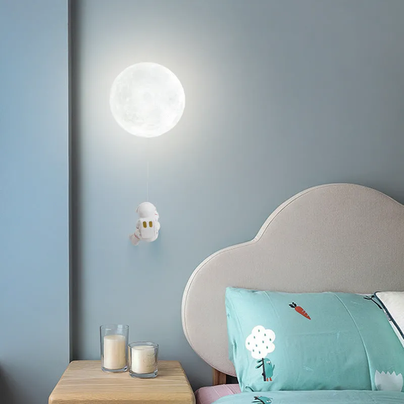 Children's room moon wall lamp modern minimalist Nordic 15cm diameter LED light fixture